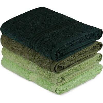 Wellhome Modello - Set di 4 asciugamani da bagno - Toni di verde Wellhome Modello - Set di 4 asciugamani da bagno - Toni di verde