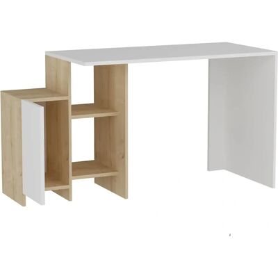 Wellhome - Escritorio 113x55x73 Blanco-Roble zafiro - Desk Wellhome - Escritorio 113x55x73 Blanco-Roble zafiro - Desk