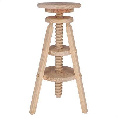 Wellhome Kiefernholz Höhenverstellbarer Rundhocker - Wohnaccessoire Wellhome Kiefernholz Höhenverstellbarer Rundhocker - Wohnaccessoire