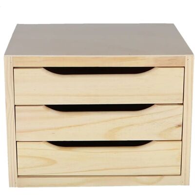 Wellhome Opbergkast met 3 lades - Natuurlijk hout Wellhome Opbergkast met 3 lades - Natuurlijk hout