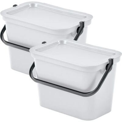 Tontarelli Blanca 2x5L Cubos de Basura Apilables - Cubo de Basura Tontarelli Blanca 2x5L Cubos de Basura Apilables - Cubo de Basura