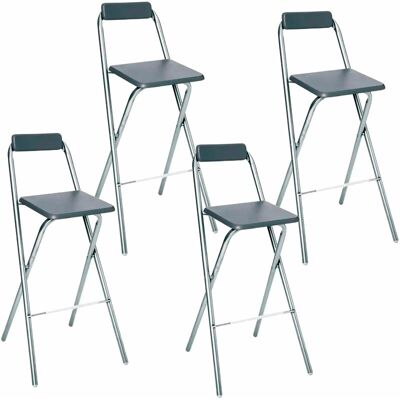 Five - Tabourets de bar en acier gris foncé pliables - Publicité Five - Tabourets de bar en acier gris foncé pliables - Publicité