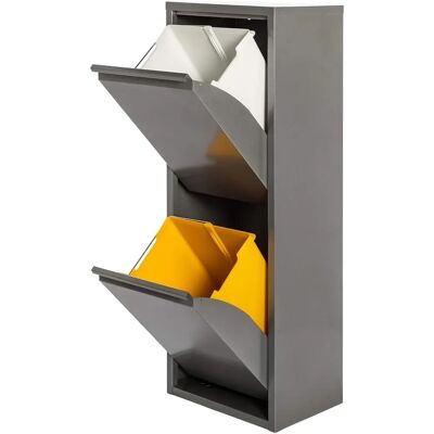 Wellhome Poubelle de recyclage métallique 2x17L - Tri et gestion des déchets - Publicité Wellhome Poubelle de recyclage métallique 2x17L - Tri et gestion des déchets - Publicité