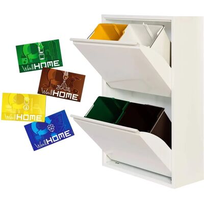 Wellhome Model 4x17L - Trash and Recycling Bin Wellhome Model 4x17L - Trash and Recycling Bin