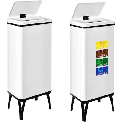 Wellhome 2 Poubelles Intelligentes - Automatiques, 60L, Étiquettes Magnétiques Wellhome 2 Poubelles Intelligentes - Automatiques, 60L, Étiquettes Magnétiques