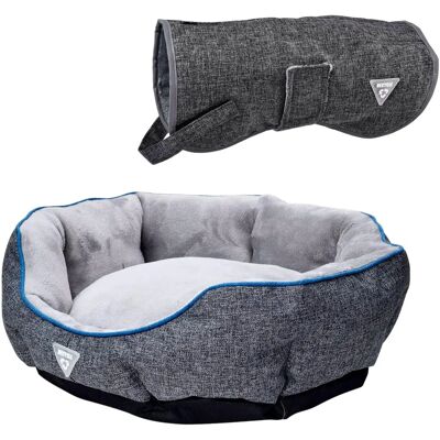 WELLHOME Pet Bed and Coat Set - 25cm - Gray WELLHOME Pet Bed and Coat Set - 25cm - Gray