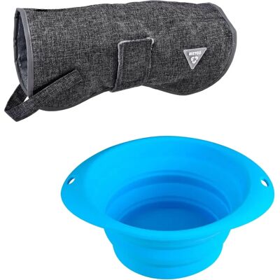WELLHOME Pet Coat 25cm Black Foldable Silicone Bowl - Pet Clothing & Accessories WELLHOME Pet Coat 25cm Black Foldable Silicone Bowl - Pet Clothing & Accessories