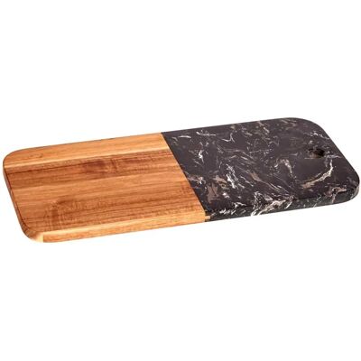 San Ignacio Tabla de Corte de Acacia y Mármol Negro - Utensilio de Cocina San Ignacio Tabla de Corte de Acacia y Mármol Negro - Utensilio de Cocina