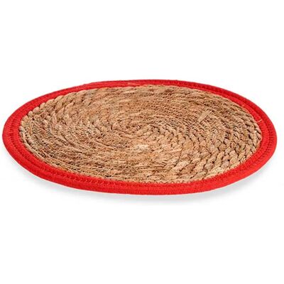 Tappeto con Bordo Rosso Naturale San Ignacio - Accessorio Cucina Tappeto con Bordo Rosso Naturale San Ignacio - Accessorio Cucina