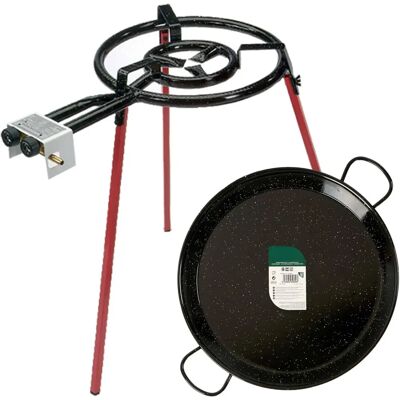 Set di Paella Smaltata da 46cm con Bruciatore a Gas - Cucina Spagnola Set di Paella Smaltata da 46cm con Bruciatore a Gas - Cucina Spagnola