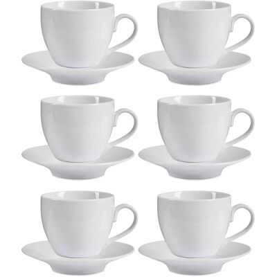 Juego de 6 Tazas y Soporte San Ignacio - Porcelana Blanca Juego de 6 Tazas y Soporte San Ignacio - Porcelana Blanca
