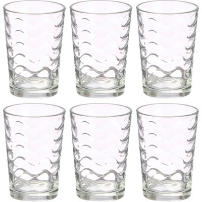 Lot de 6 verres VIVALTO à vagues - 190ml - Verres à boisson Lot de 6 verres VIVALTO à vagues - 190ml - Verres à boisson