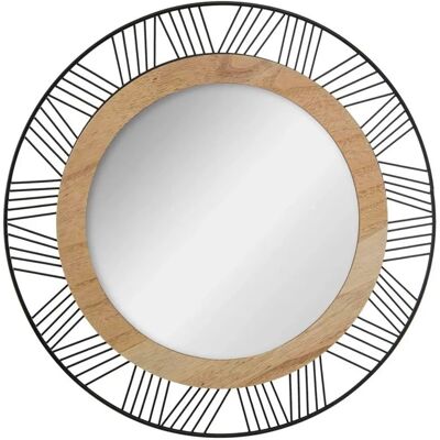 WELLHOME - Metal/Madera - Brun - Rund - Spegel WELLHOME - Metal/Madera - Brun - Rund - Spegel