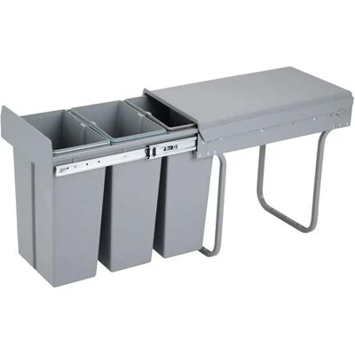 Recipiente compacto de reciclagem WELLHOME - 3x8L Cinza Recipiente compacto de reciclagem WELLHOME - 3x8L Cinza