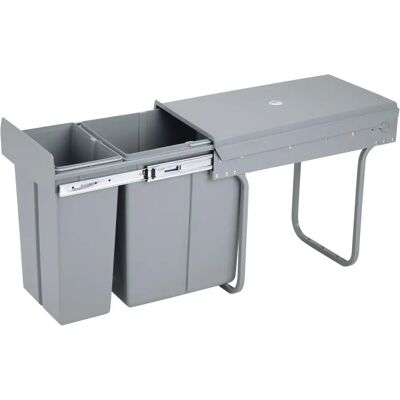 Wellhome - Contenedor de reciclaje 8L+5L, Bajo fregadero, Manual, Gris - Contenedor de reciclaje Wellhome - Contenedor de reciclaje 8L+5L, Bajo fregadero, Manual, Gris - Contenedor de reciclaje