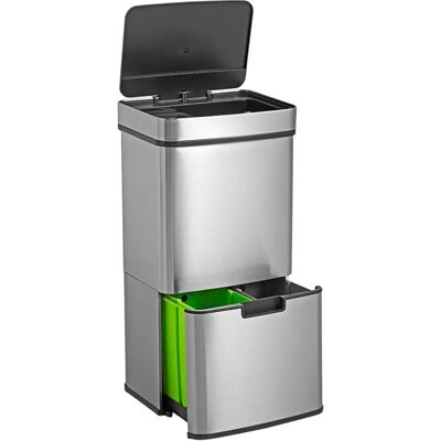 Wellhome 62L Cubo de Basura con Sensor - Reciclaje, Acero Inoxidable Wellhome 62L Cubo de Basura con Sensor - Reciclaje, Acero Inoxidable