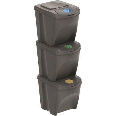 Wellhome 3 Recycling Bins - 75L - Waste Sorting Set Wellhome 3 Recycling Bins - 75L - Waste Sorting Set