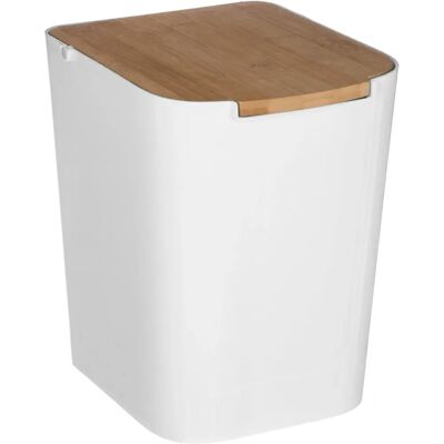 Wellhome Baltik Poubelle de salle de bain en bambou - 5L - Poubelle salle de bain Wellhome Baltik Poubelle de salle de bain en bambou - 5L - Poubelle salle de bain