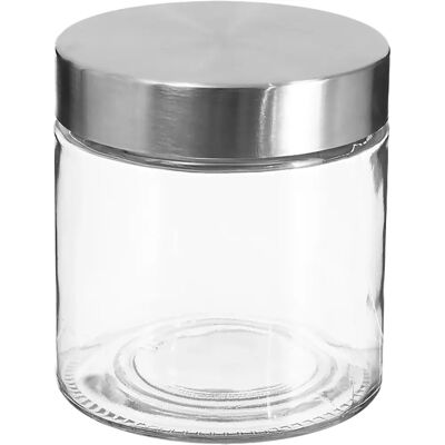 Wellhome Modello Ø11x12cm Barattolo in vetro e acciaio inox Wellhome Modello Ø11x12cm Barattolo in vetro e acciaio inox