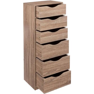 Torre di archiviazione Wellhome con 6 cassetti - 100x38x33 cm Torre di archiviazione Wellhome con 6 cassetti - 100x38x33 cm