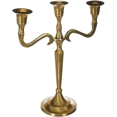 Well Home - Gold Metal 3-Head Candelabrum - Candelabrum Well Home - Gold Metal 3-Head Candelabrum - Candelabrum