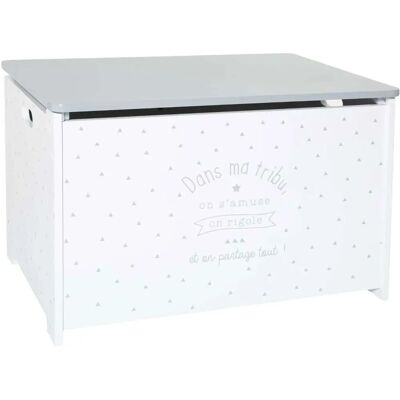 Coffre à jouets Wellhome - Blanc et gris 58x37,5x38cm Coffre à jouets Wellhome - Blanc et gris 58x37,5x38cm