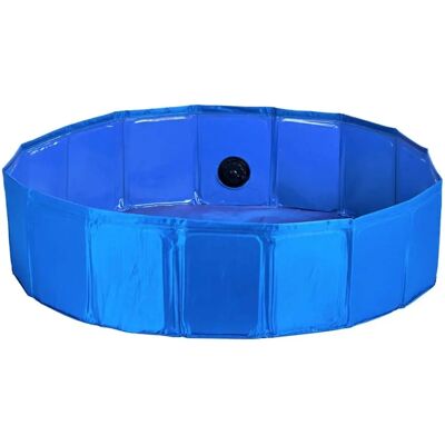 WELLHOME Hundepool - Ø80x20cm Blau - Faltbar, Rutschfest, Ablassventil WELLHOME Hundepool - Ø80x20cm Blau - Faltbar, Rutschfest, Ablassventil