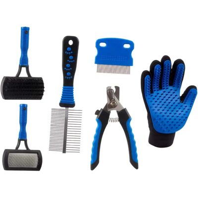 WELLHOME Dierenverzorgingsset - Blauw & Zwart - Compleet Verzorgingsset WELLHOME Dierenverzorgingsset - Blauw & Zwart - Compleet Verzorgingsset