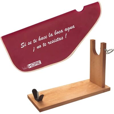 WellHome Jamonero de madera con herraje en V 40x16x23cm - Jamonero WellHome Jamonero de madera con herraje en V 40x16x23cm - Jamonero