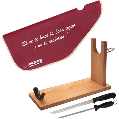 Soporte de jamón de madera con muesca en V y espeto 40x16x23cm - Soporte de jamón Soporte de jamón de madera con muesca en V y espeto 40x16x23cm - Soporte de jamón
