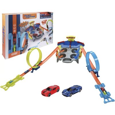 Pista di Corse Gioco WELLHOME con Luci e Suoni + 2 Auto Pista di Corse Gioco WELLHOME con Luci e Suoni + 2 Auto