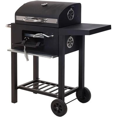 Wellhome Well home Fekete faszenes grill - Két főzőfelület & oldalsó asztal Wellhome Well home Fekete faszenes grill - Két főzőfelület & oldalsó asztal