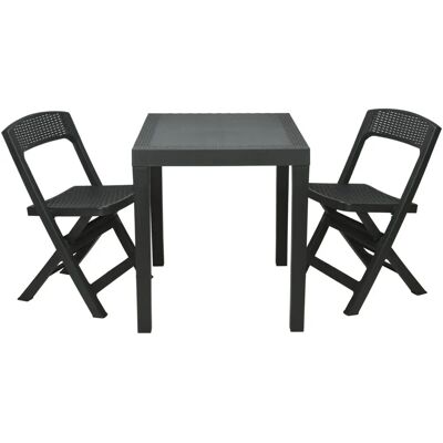 Wellhome Well home - Gartenspielset Poker mit 2 Stühlen - Outdoor-Möbel Wellhome Well home - Gartenspielset Poker mit 2 Stühlen - Outdoor-Möbel