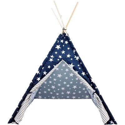 Tenda Tipi in poliestere Wellhome con stella blu - Tenda familiare Tenda Tipi in poliestere Wellhome con stella blu - Tenda familiare