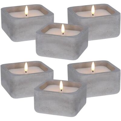 WELL HOME - Confezione da 6 Candele LED Quadrate Grigie - Candele LED WELL HOME - Confezione da 6 Candele LED Quadrate Grigie - Candele LED