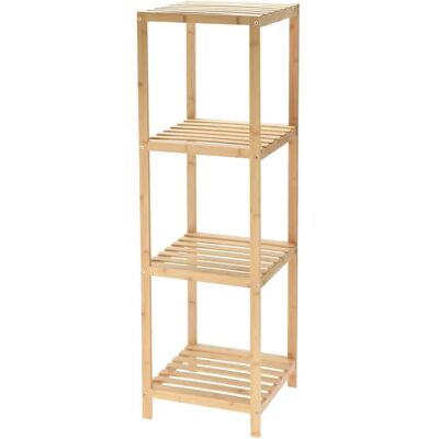 Étagère de rangement en bambou Wellhome - 4 niveaux - 110cm Étagère de rangement en bambou Wellhome - 4 niveaux - 110cm