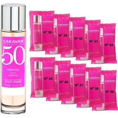 Profumo Donna Caravan No45 / No50 - Set 150ml & 10 Vial Profumo Donna Caravan No45 / No50 - Set 150ml & 10 Vial