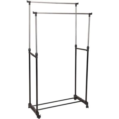 Well Home Clothes Rack - Adjustable Height - 4-Wheel Steel Frame Well Home Clothes Rack - Adjustable Height - 4-Wheel Steel Frame
