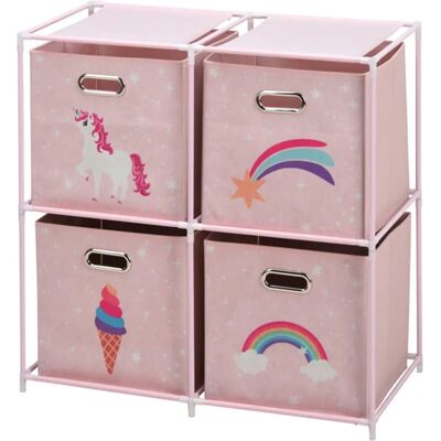 Wellhome Rosa per Bambini 4-Compartimenti - Mobili Bambini Wellhome Rosa per Bambini 4-Compartimenti - Mobili Bambini