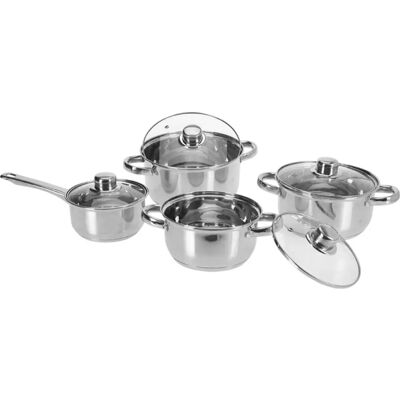 Ensemble de 8 ustensiles Well Home - Acier inoxydable avec fond encapsulé Ensemble de 8 ustensiles Well Home - Acier inoxydable avec fond encapsulé