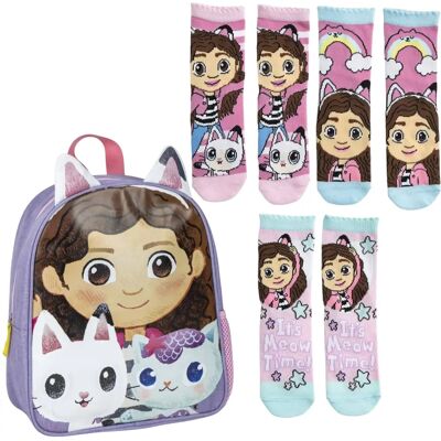 Kinder Rugzak Gabbys Dollhouse Pack van 3 Sokken Maat 23-26 Kinder Rugzak Gabbys Dollhouse Pack van 3 Sokken Maat 23-26
