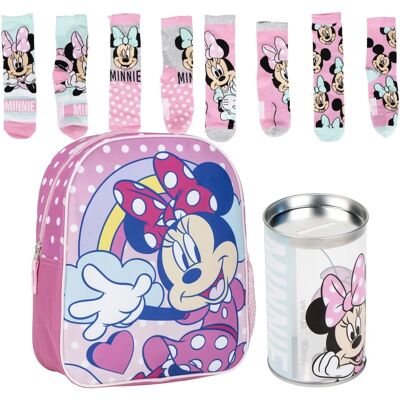 Minnie Mouse Mochila Infantil y Calcetines - Pack Escolar Minnie Mouse Mochila Infantil y Calcetines - Pack Escolar