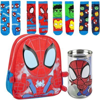 Dziecięcy Plecak Spider-Man Pakiet 4 Skarpetki Rozmiar 27-30 Dziecięcy Plecak Spider-Man Pakiet 4 Skarpetki Rozmiar 27-30
