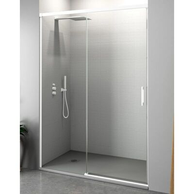 Bathme - Nixon Mampara Frontal Ducha Fijo+Corredera Blanco - Blanco - 189-194 cm - Shower Enclosure Bathme - Nixon Mampara Frontal Ducha Fijo+Corredera Blanco - Blanco - 189-194 cm - Shower Enclosure