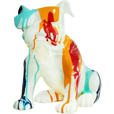 Kuateh - Figura Decorativa Perro Bulldog Sentado - 40x23x34cm Multicolor - Figura Decorativa Kuateh - Figura Decorativa Perro Bulldog Sentado - 40x23x34cm Multicolor - Figura Decorativa