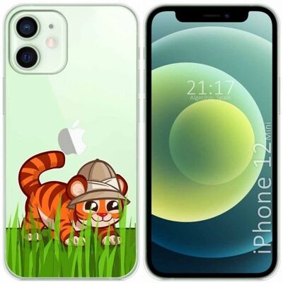 Coque en gel Tigre Transparente Tumundosmartphone iPhone 12 Mini - Publicité Coque en gel Tigre Transparente Tumundosmartphone iPhone 12 Mini - Publicité