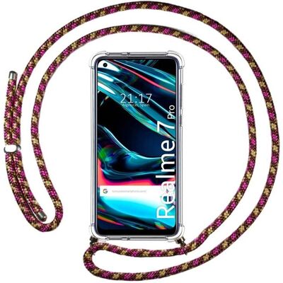 Coque TUMUNDOSMARTPHONE Realme 7 Pro Rose Antichoc avec Lanière - Publicité Coque TUMUNDOSMARTPHONE Realme 7 Pro Rose Antichoc avec Lanière - Publicité