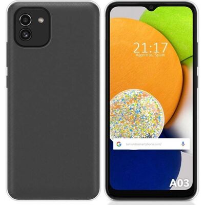 Coque en silicone transparente pour Samsung Galaxy A03 - Étui - Publicité Coque en silicone transparente pour Samsung Galaxy A03 - Étui - Publicité