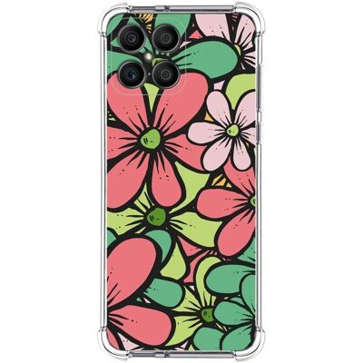 Coque en silicone transparente avec fleurs pour Huawei Honor X8 - Publicité Coque en silicone transparente avec fleurs pour Huawei Honor X8 - Publicité