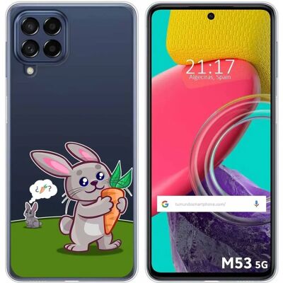 Coque transparente TUMUNDOSMARTPHONE avec design de lapin pour Samsung Galaxy M53 5G - Publicité Coque transparente TUMUNDOSMARTPHONE avec design de lapin pour Samsung Galaxy M53 5G - Publicité